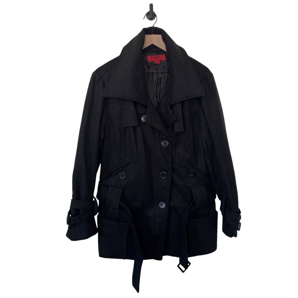 CoffeShop Belted Women's Wool Peacoat Trench